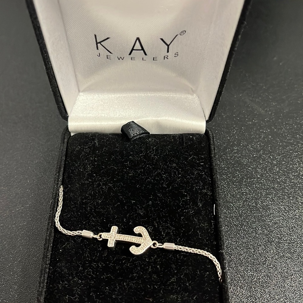 Kay Jewelers Sterling Silver Diamond Anchor bracelet